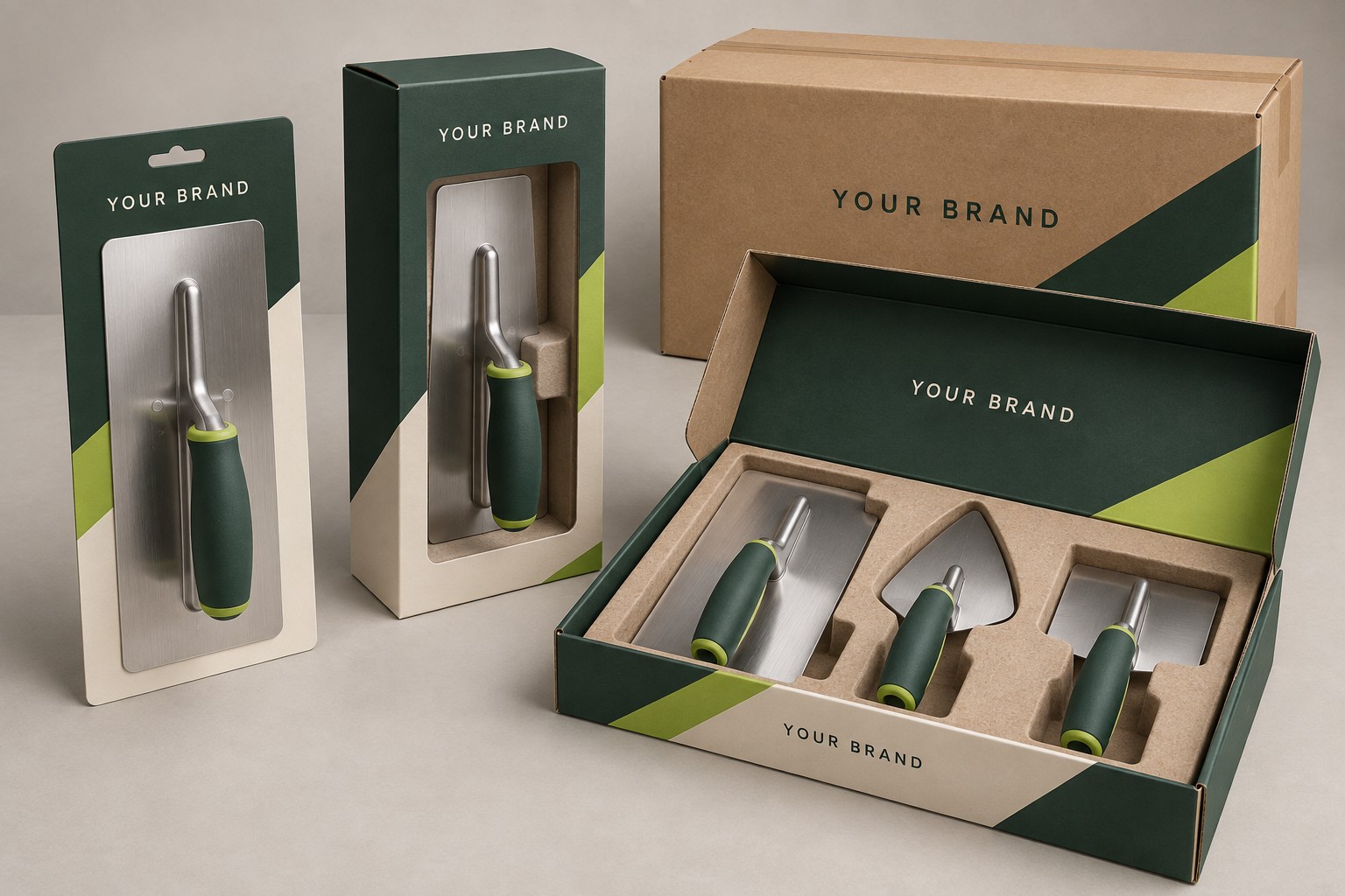 Custom hanging card, window box, tool set box and shipping carton concepts